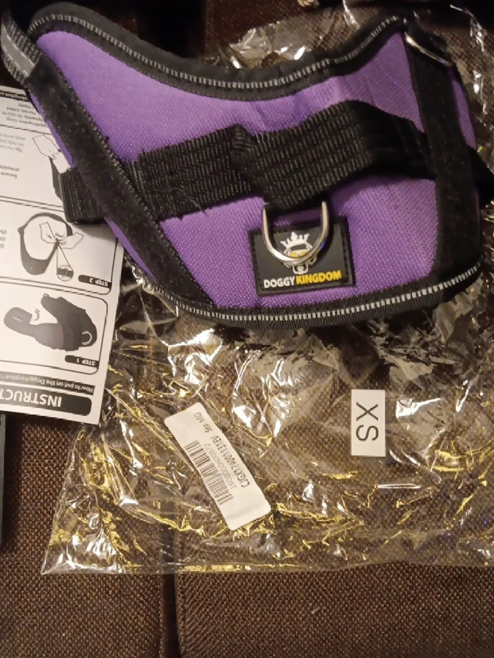 Dual-Pack No-Pull Dog Harnesses in Purple and Red - Adjustable Comfort Set